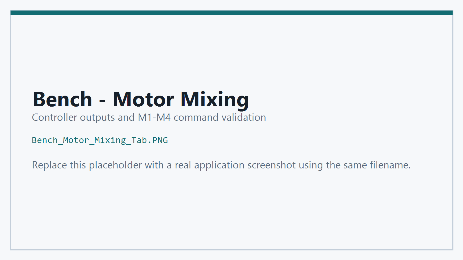 Bench Motor Mixing Tab screenshot